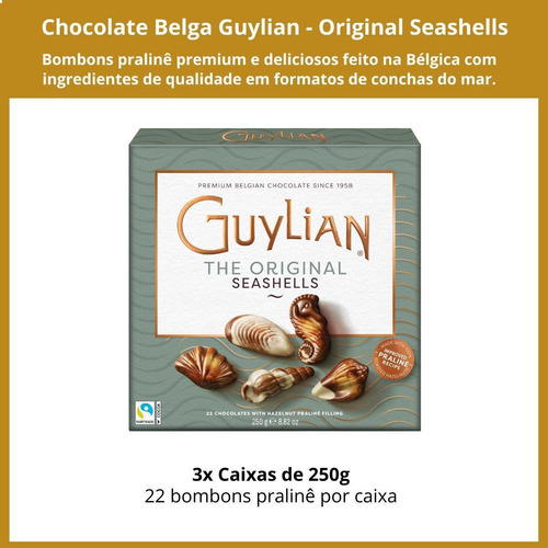 Chocolate Belga Guylian Bombom Pralinê 3 Caixas 250g