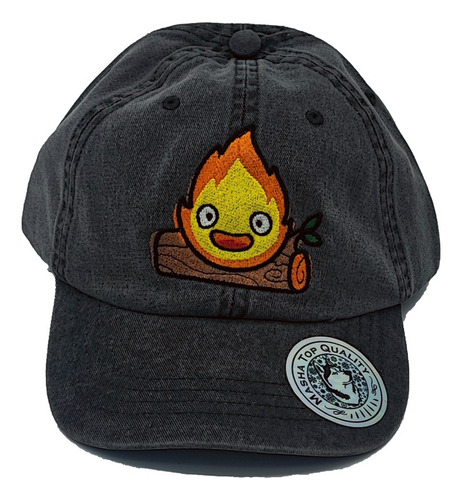 Gorra Curva Deslavada Calcifer Howl Anime Castillo Vagabundo