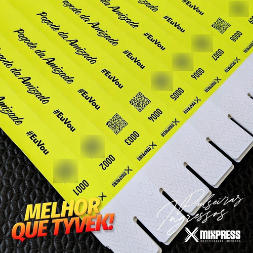 Imagem 3 de 6 de Pulseira Identificação Nylon Impressão Premium . 950 Unids