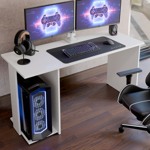 Mesa Escrivaninha Gamer Valorant Para Pc E Computador Com Espaço Para Gabinete
