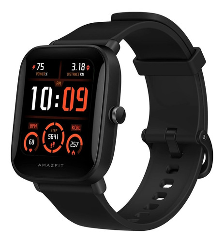 Imagen 4 de 9 de Smartband Amazfit Basic Bip U Pro 1.43" caja de policarbonato black, malla black de goma de silicona A2008