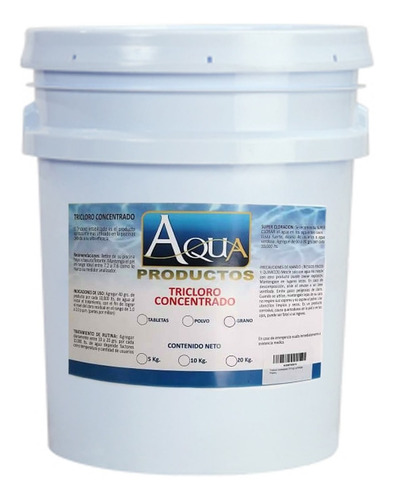 Imagen 1 de 2 de Cloro Concentrado Alberca . Cubeta 10 Kg Tricloro Grano