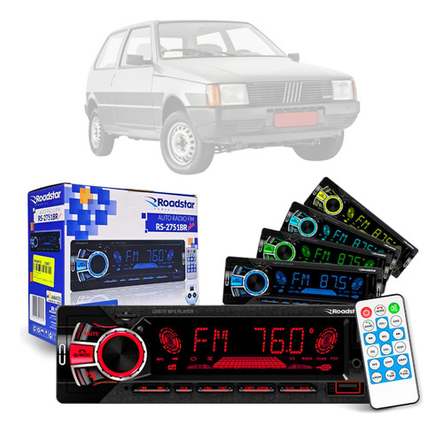 Aparelho Bluetooth/usb/aux/sd/fm Roadstar Fiat Uno Mille