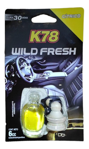 Aromatizante Difusor Perfume K78 Wild Fresh Auto Colgante Color Citrico