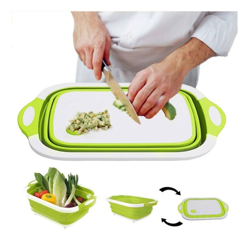 Escurridor Lavado Verduras & Tabla Picar 2en1 40x30x16cm T24