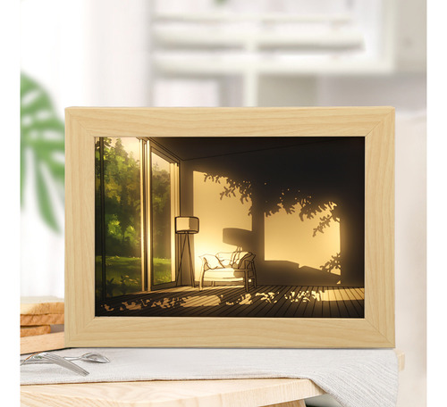 Cuadro Decorativo De Cabecera Con Pintura Con Luz Led