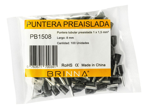 Pinza Crimpeadora Brinna + 400 Punteras Tubulares Tiff