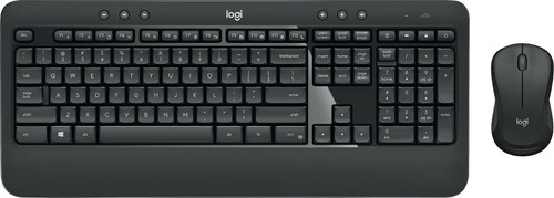 Kit de teclado y mouse inalámbrico Logitech MK540 Español Latinoamérica de color negro