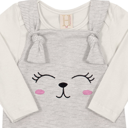 Imagem 2 de 3 de Roupa Bebê Conjunto Jardineira E Blusa Manga Longa Inverno