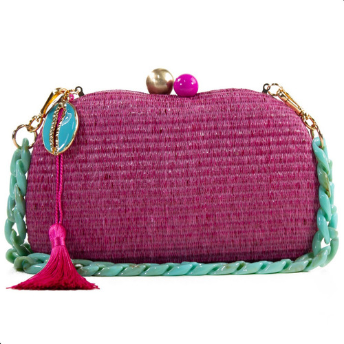 Bolsa De Mão Clutch Festa Casamento Formatura Pink Turquesa