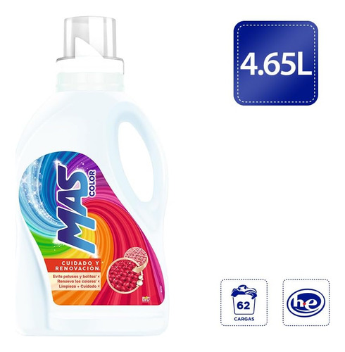 Detergente Liquido Mas Color 4.65lt 62 Cargas