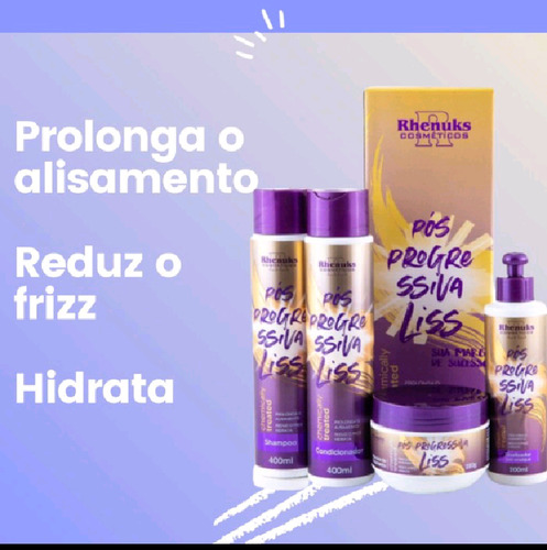 Kit Capilar Rhenuks Pós Progressiva Liss Reduz Friz 4 Itens