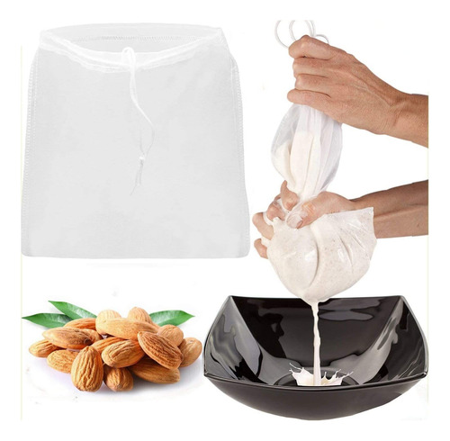 3 Bolsas Malla Fina Filtrar Colar Leche Vegetal Vegana Nuez