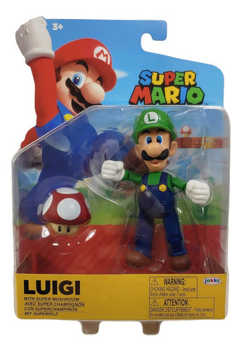 Super Mario Figura Luigi With Super Mushroom