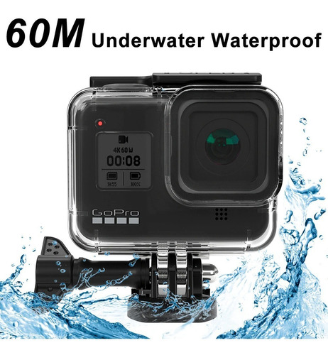 Imagen 2 de 10 de Case Protector Carcasa Sumergible Gopro Hero 8 Black 60m