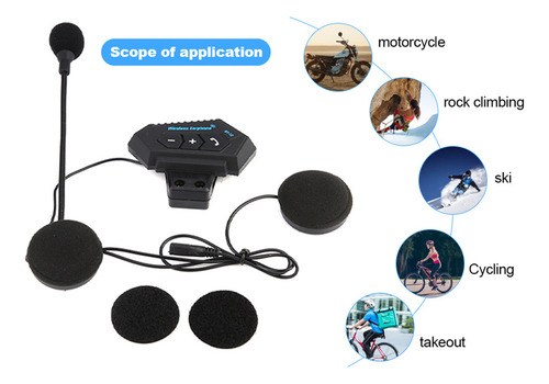 Auriculares Para Casco, 1 Par De Altavoces Bt Para Motocicle
