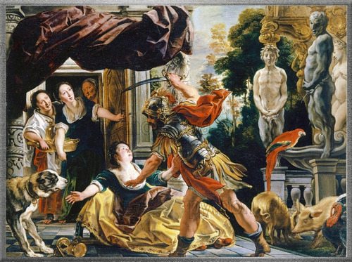 Cuadro Ulises Amenazando A Circe - Jacob Jordaens - 1630s