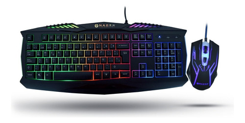 Naceb Tecnología Kit Gamer NA-617 Teclado + Mouse Con Luces Led De 800 A 2400 DPI