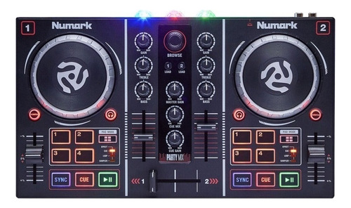 Controlador Dj Numark Party Mix Negro De 2 Canales