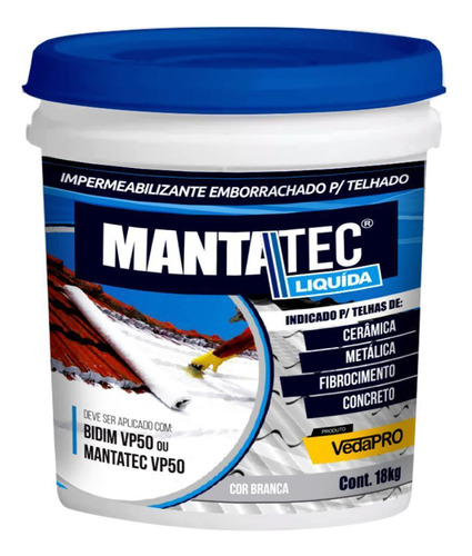 Manta Liquida Branca 18kg Impermeabilizante Para Telhas