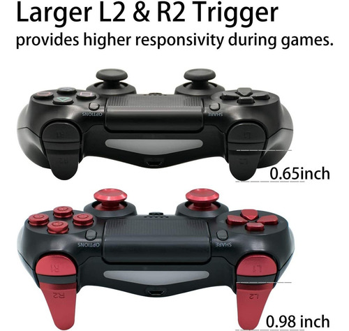 Imagen 6 de 7 de Tomsin Botones De Metal Para Ps4 Slim/ Ps4 Pro Controller...