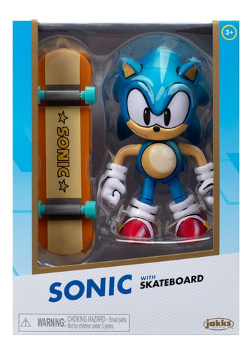 Figura Sonic Con Skateboard Jakks Gold Original