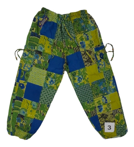 Imagen 1 de 2 de Pantalon Babucha Yoga Meditación Simil Patchwork Algodon Big