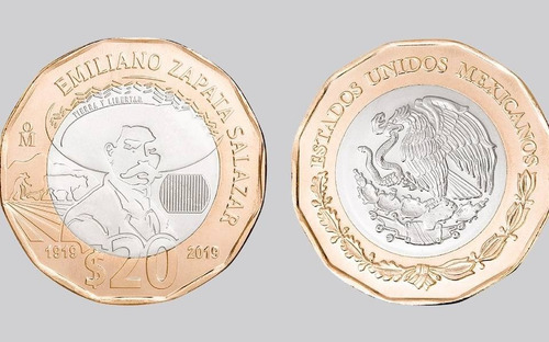 Set De 2 Monedas Conmemorativas Emiliano Zapata $20 Pesos 