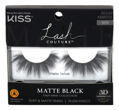 Kiss Lash Couture - Terciopelo Mate 3d Mate Mate Mate (6 Uni