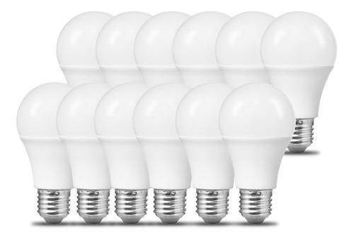 Imagen 1 de 10 de Lampara Led E27 12w Bajo Consumo Fria Calida X12 Rosca Comun