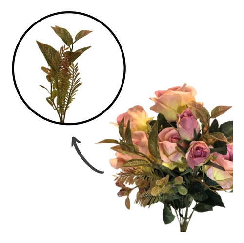Buquê De Rosas X10 49cm - Rosa Outono