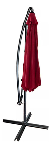 Sombrilla Jardin Exterior Playa Sol 3m Base Manivela Rojo