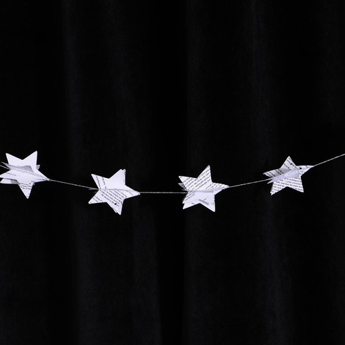 4xvintage News Paper 3d Stars Garland Bunting Banner