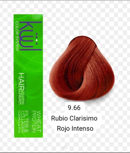 Tinte Kuul 9.66 Rubio Clarisimo Rojo Intenso 90ml + Agua