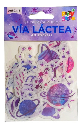 Imagen 2 de 5 de Stickers Espacio Astronauta Pack 40 Unidades Ideal Souvenir
