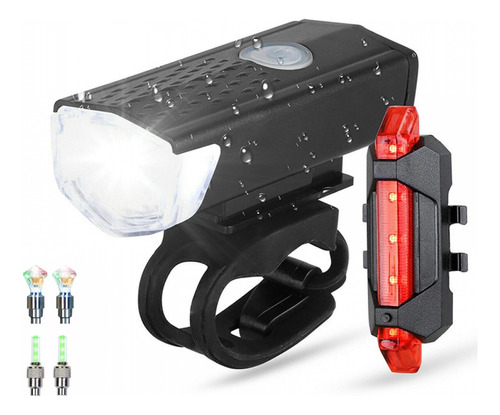 Luces Bicicleta Delantera Y Trasera Linterna Impermeabl Ipx5