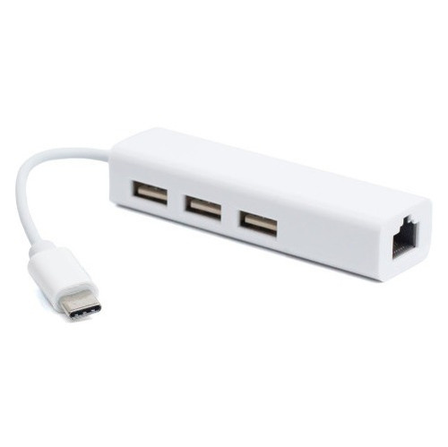 Convertidor Tipo C A Lan Rj45 + 3 Puertos Usb 2.0