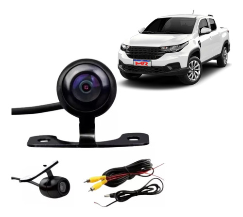Câmera De Ré Automotiva Colorida Fiat Strada 21 22 2023 2024
