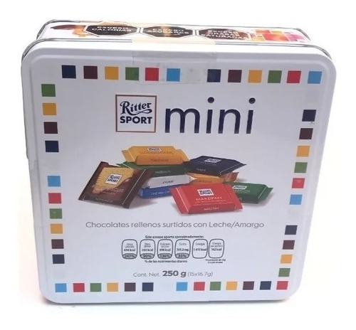 Chocolate Ritter Sport Mini Selección Leche Y Amargo 15 Pz 