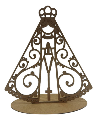 Enfeite Decorativo Nossa Senhora Aparecida 30cm Com Base Mdf