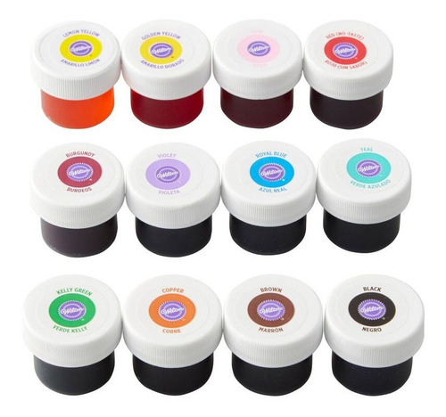 12 Colorantes Alimentarios En Gel Wilton Para Glaseado Icing