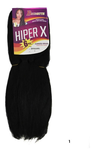 Jumbo Premium Hiper X Twist Tranças Box Braid 400gr Cor #1 castanho escuro