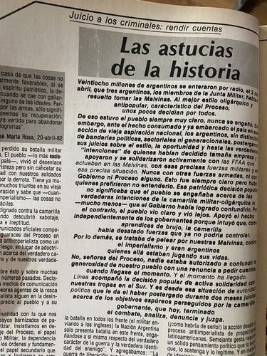 Línea 24 / Julio 1982 / Pepe Rosa / Revisionismo (Usado)