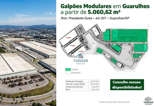 Imagem 1 de 15 de Galpão Modular Para Locação, Parque Logístico, Guarulhos. - Ga0715