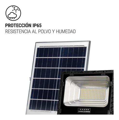 Reflector Led 200 W con panel solar, luz de día 6500K Volteck REF-506SL