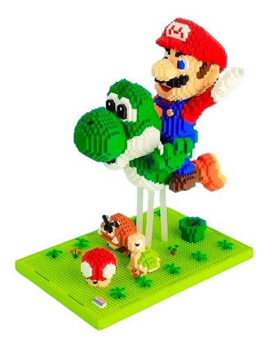 Set De Construcción 3d Super Mario & Yoshi Bloques Armables