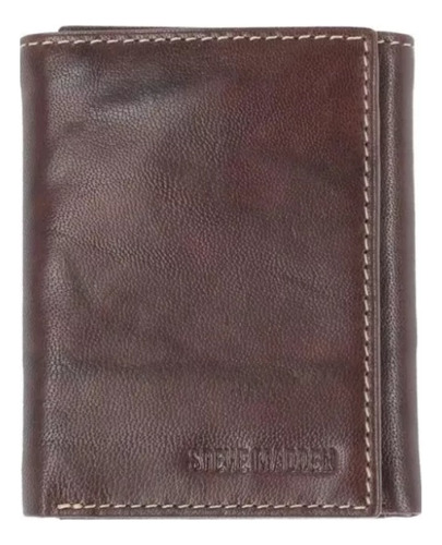 Steve Madden ® Cartera Piel Hombre Protección Rfid Trifold Color Café