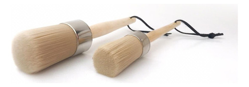 Brocha Redonda Cerda Suave De Madera Para Barista Y Artistas Grande