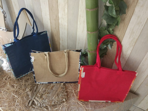 50 Bolsas Ecobag Juta Rafia - Floral