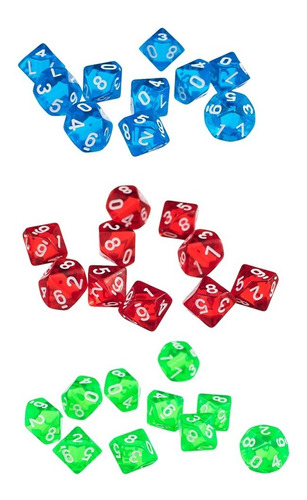 Imagen 1 de 6 de 30dados Poliédricosd10 Para Mazmorras Y Dragones Mtg Rpg Toy